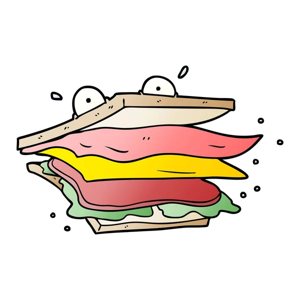 Illustrazione Vettoriale Del Personaggio Dei Cartoni Animati Sandwich — Vettoriale Stock