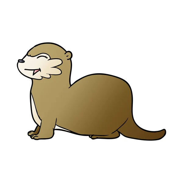 Vectorillustratie Van Het Lachen Otter Cartoon — Stockvector