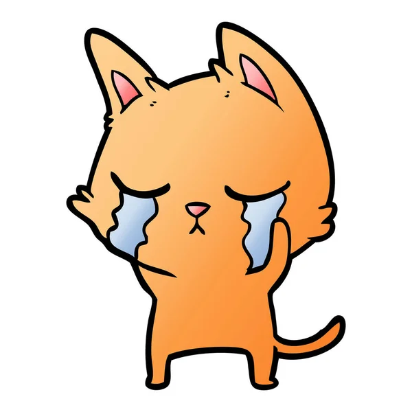 Ilustração Vetorial Choro Desenho Animado Gato —  Vetores de Stock