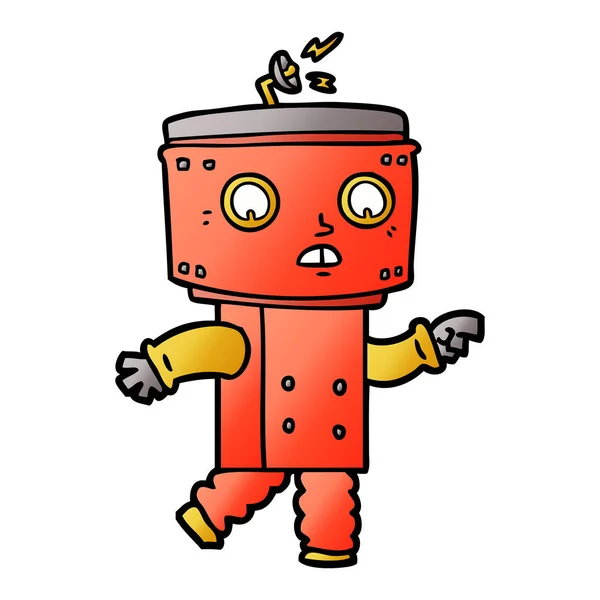 Vectorillustratie Van Cartoon Robot Wijzen — Stockvector