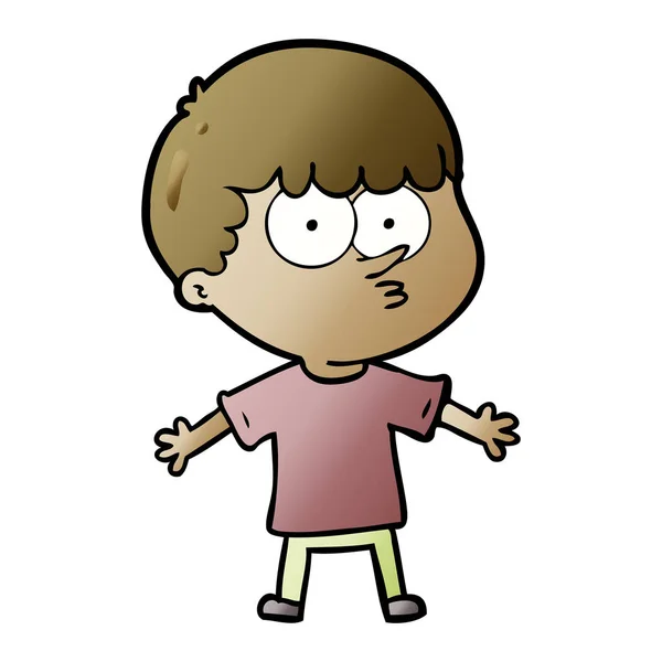 Ilustracja Wektorowa Ciekawy Chłopak Cartoon — Wektor stockowy