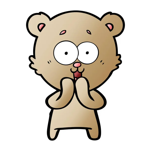 Caricatura Oso Peluche Riendo — Vector de stock