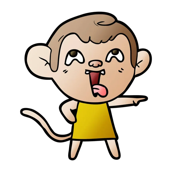 Vectorillustratie Voor Gek Cartoon Monkey — Stockvector