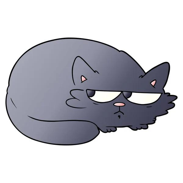 Vector Illustration Cartoon Suspicious Cat — Stock Vector