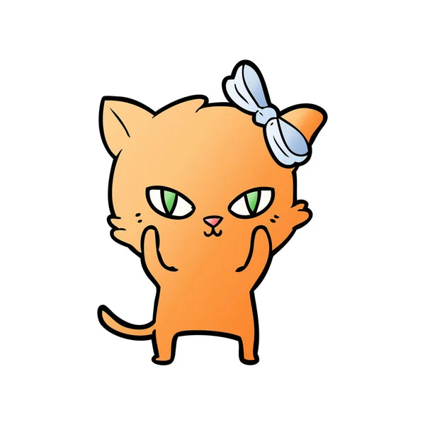 Vector Ilustración Lindo Gato Dibujos Animados — Vector de stock