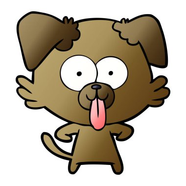 yapışkanlık dışarı dil ile karikatür köpek