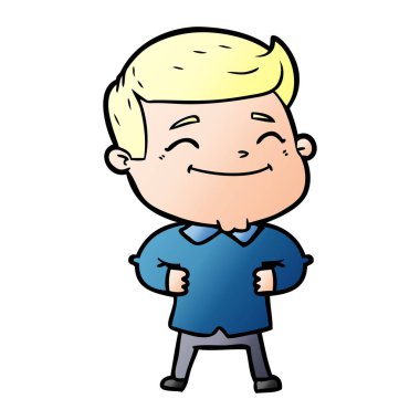 mutlu çizgi film adam vektör çizim