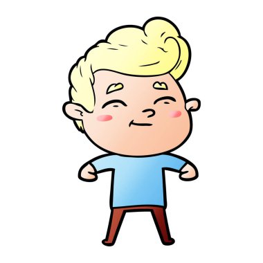 mutlu çizgi film adam vektör çizim