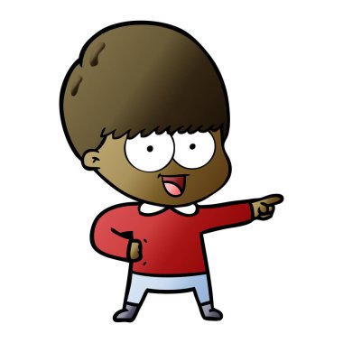 mutlu çizgi film çocuk vektör çizim