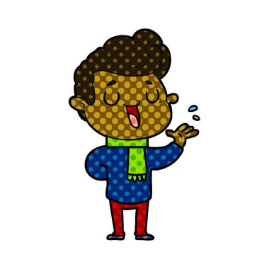 mutlu çizgi film adam vektör çizim