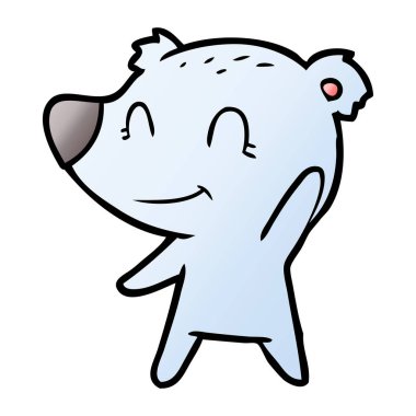 vektör çizim dost ayı çizgi film