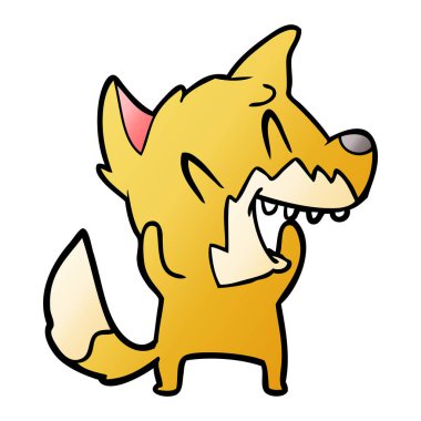 Tilki çizgi film gülen vektör çizim