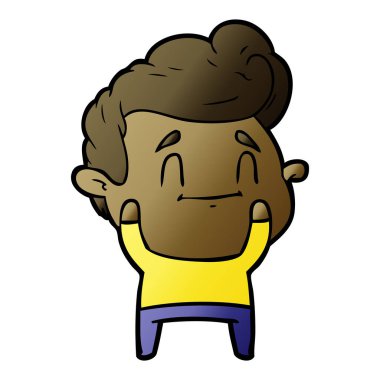 mutlu çizgi film adam vektör çizim