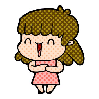 Çizgi filmdeki kadının vektör çizimi