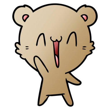 vektör çizim mutlu ayı çizgi film