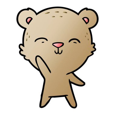 mutlu karikatür ayı vektör çizim