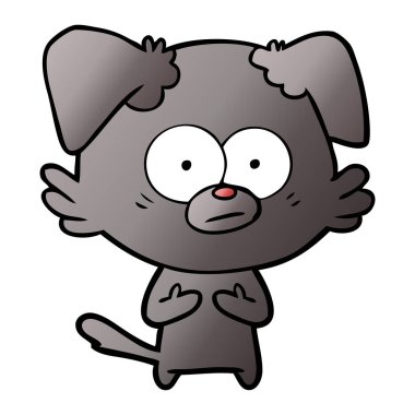 vektör çizim gergin köpek çizgi film