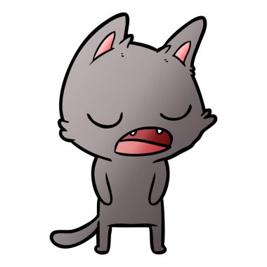  kedi karikatür konuşma vektör çizim