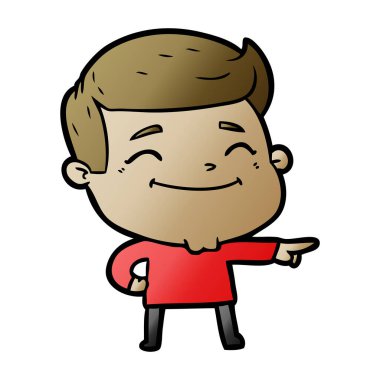 mutlu çizgi film adam vektör çizim