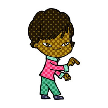 vektör çizim karikatür mutlu kadın