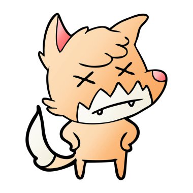 Çizgi film tilkisinin vektör çizimi