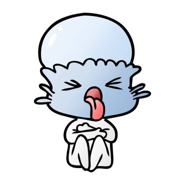 garip karikatür uzaylı vektör çizim