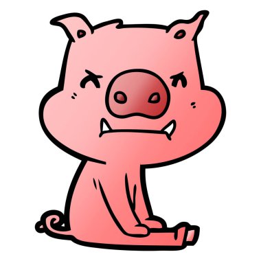 kızgın çizgi film domuz oturan