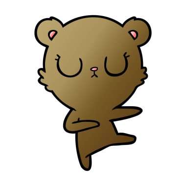 huzurlu karikatür ayı vektör çizim