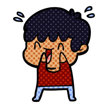 vektör çizim karikatür gülen çocuk