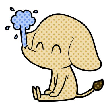 vektör çizim sevimli çizgi fil