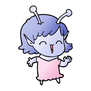 çizgi film yabancı kız gülerek