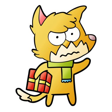 vektör çizim karikatür rahatsız fox