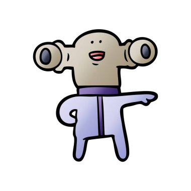 Dostu karikatür uzaylı vektör çizim