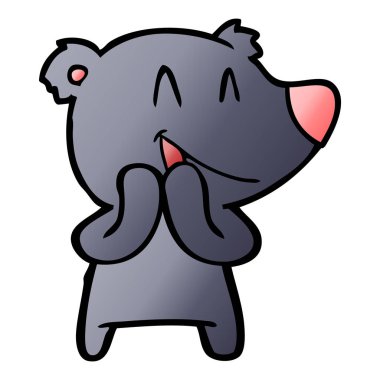  ayı karikatür gülen vektör çizim