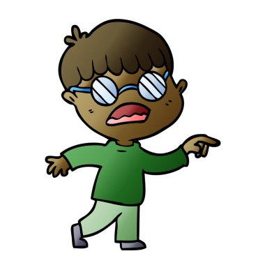 çizgi film çocuk gözlük takıyor