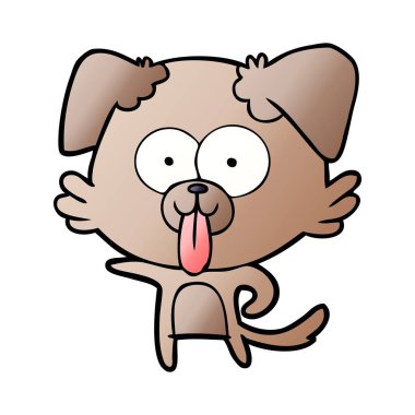 yapışkanlık dışarı dil ile karikatür köpek