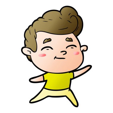 mutlu çizgi film adam vektör çizim