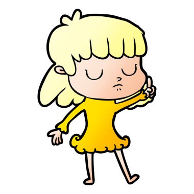 vektör çizim karikatür kayıtsız kadın