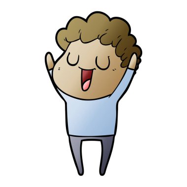 vektör çizim karikatür adam gülen