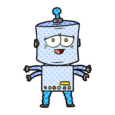 Çizgi film robotunun vektör çizimi