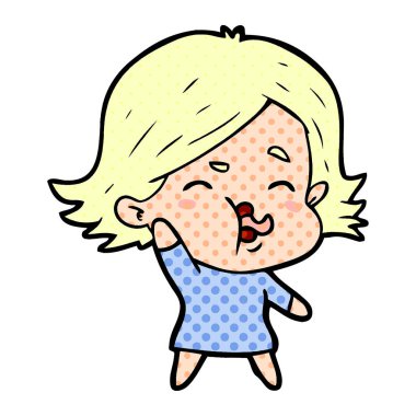 çizgi film kız yüz çekerek