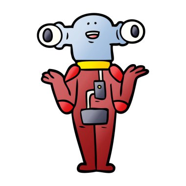 Shrugging dostu karikatür uzaylı