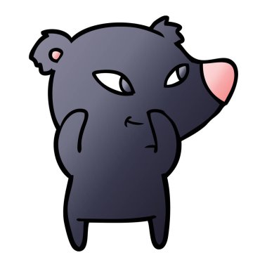 Tatlı çizgi film ayısının vektör çizimi