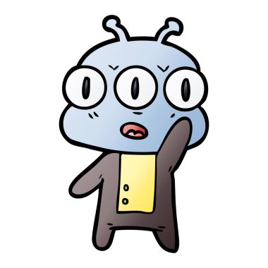 üç gözlü yabancı sallayarak çizgi film