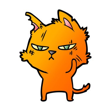 vektör çizim zor karikatür kedi