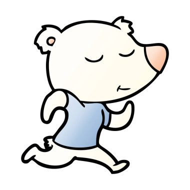 mutlu karikatür kutup ayısı