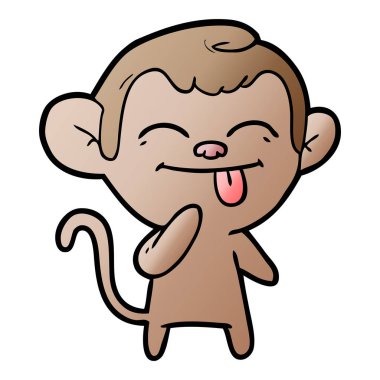 Komik karikatür maymun vektör çizim