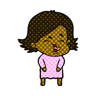 çizgi film kız yüz çekerek