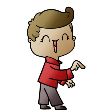 çizgi film gülen çocuk işaret