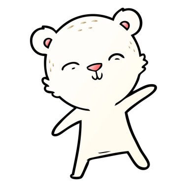 işaret mutlu karikatür kutup ayısı